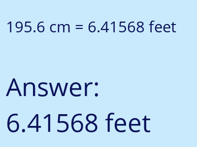 195.6 cm in feet image