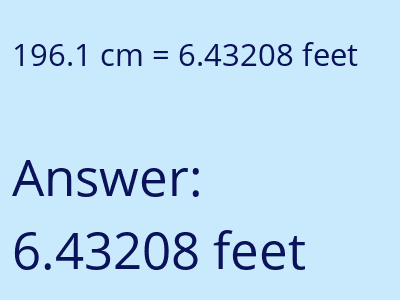 196.1 cm in feet image