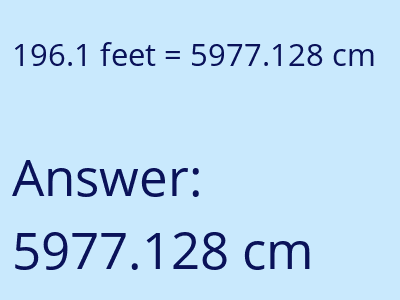 196.1 feet in cm image