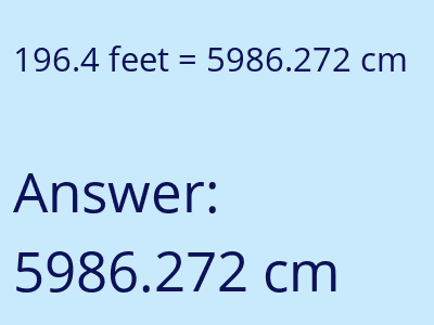 196.4 feet in cm image