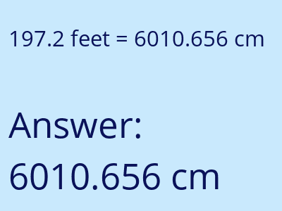 197.2 feet in cm image
