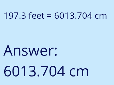 197.3 feet in cm image
