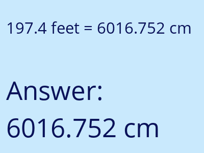 197.4 feet in cm image