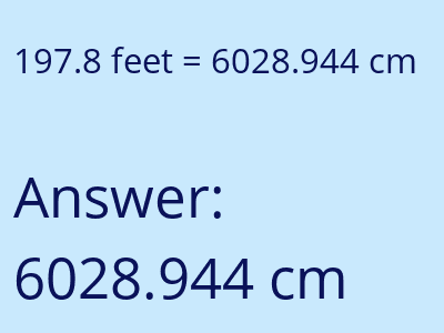 197.8 feet in cm image