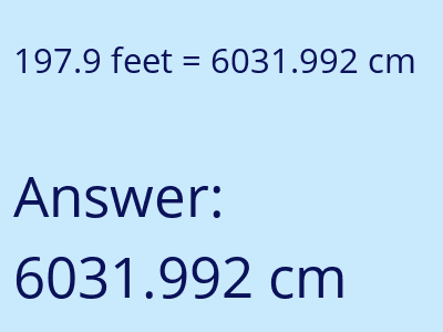 197.9 feet in cm image