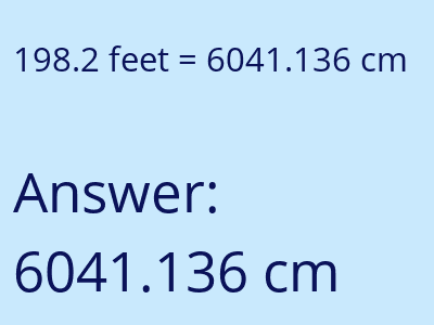 198.2 feet in cm image