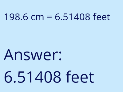 198.6 cm in feet image