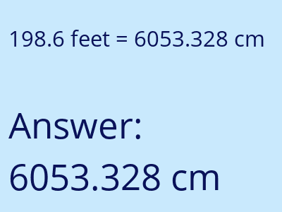 198.6 feet in cm image