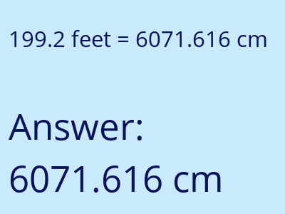 199.2 feet in cm image