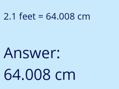 2.1 feet in cm image