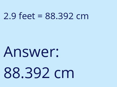 2.9 feet in cm image