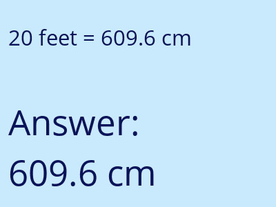 20 feet in cm image