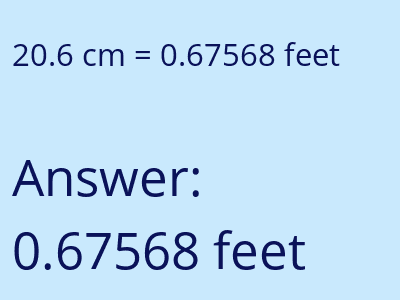 20.6 cm in feet image