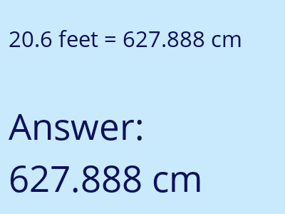 20.6 feet in cm image