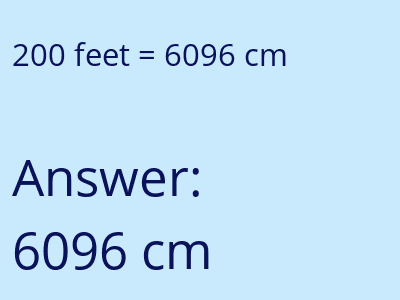 200 feet in cm image