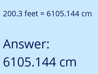 200.3 feet in cm image