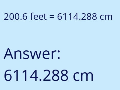 200.6 feet in cm image