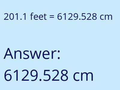 201.1 feet in cm image