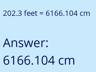 202.3 feet in cm image