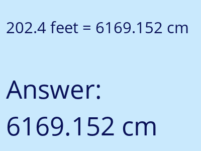 202.4 feet in cm image