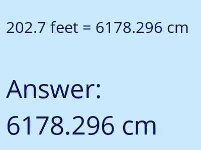 202.7 feet in cm image