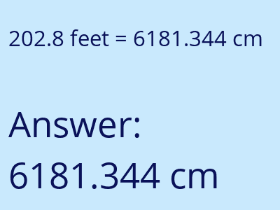 202.8 feet in cm image