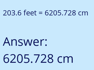 203.6 feet in cm image