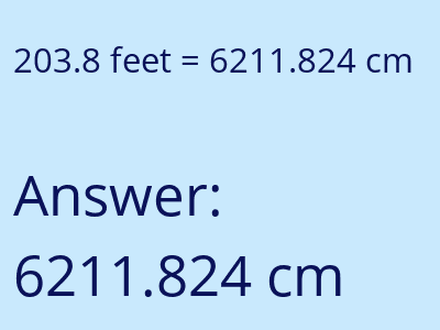 203.8 feet in cm image