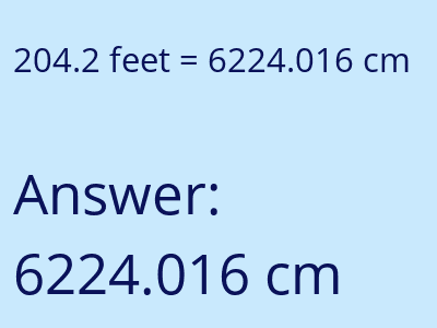 204.2 feet in cm image