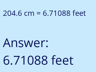 204.6 cm in feet image