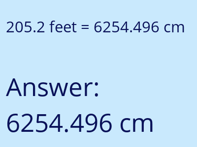 205.2 feet in cm image