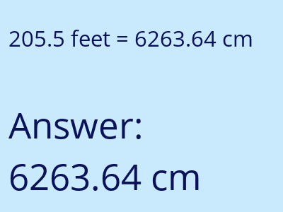 205.5 feet in cm image