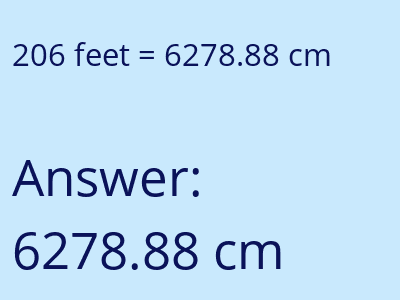 206 feet in cm image