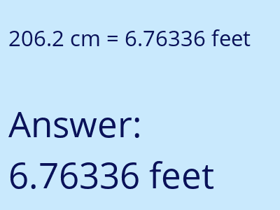 206.2 cm in feet image