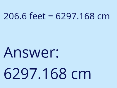 206.6 feet in cm image