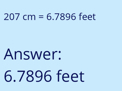 207 cm in feet image