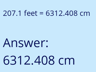207.1 feet in cm image