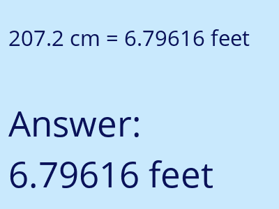 207.2 cm in feet image