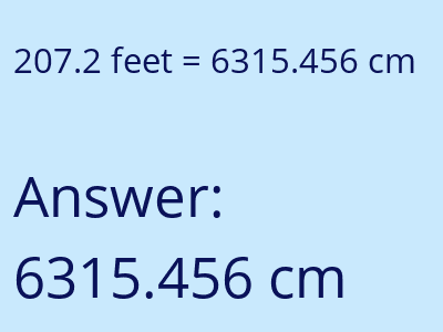 207.2 feet in cm image