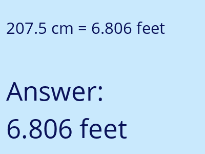 207.5 cm in feet image