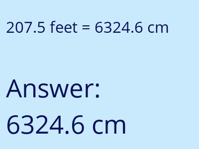 207.5 feet in cm image