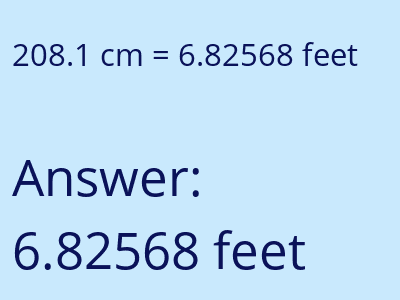 208.1 cm in feet image