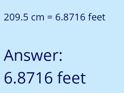 209.5 cm in feet image