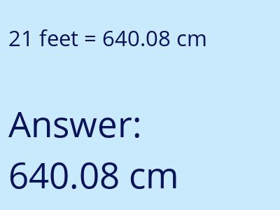 21 feet in cm image