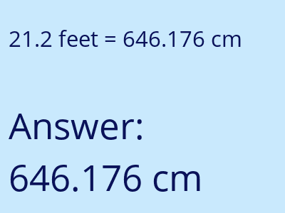 21.2 feet in cm image