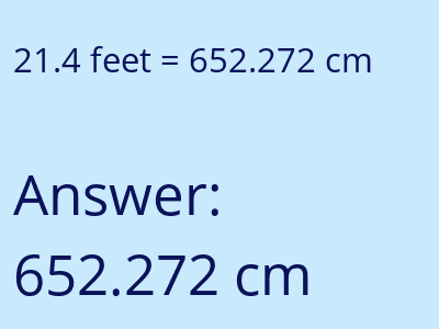 21.4 feet in cm image