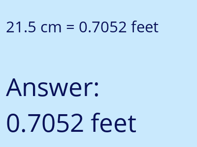 21.5 cm in feet image