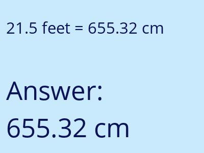 21.5 feet in cm image