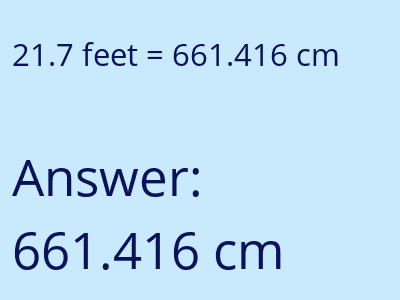 21.7 feet in cm image