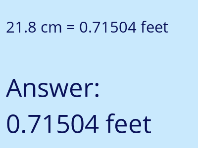 21.8 cm in feet image